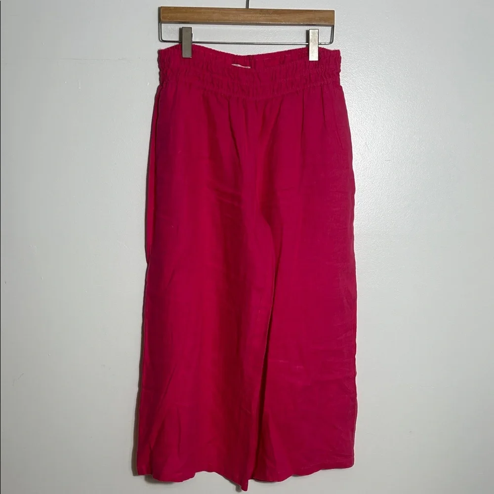 Anthropologie Fuchsia Linen Textured Pants Medium - Picture 1 of 8
